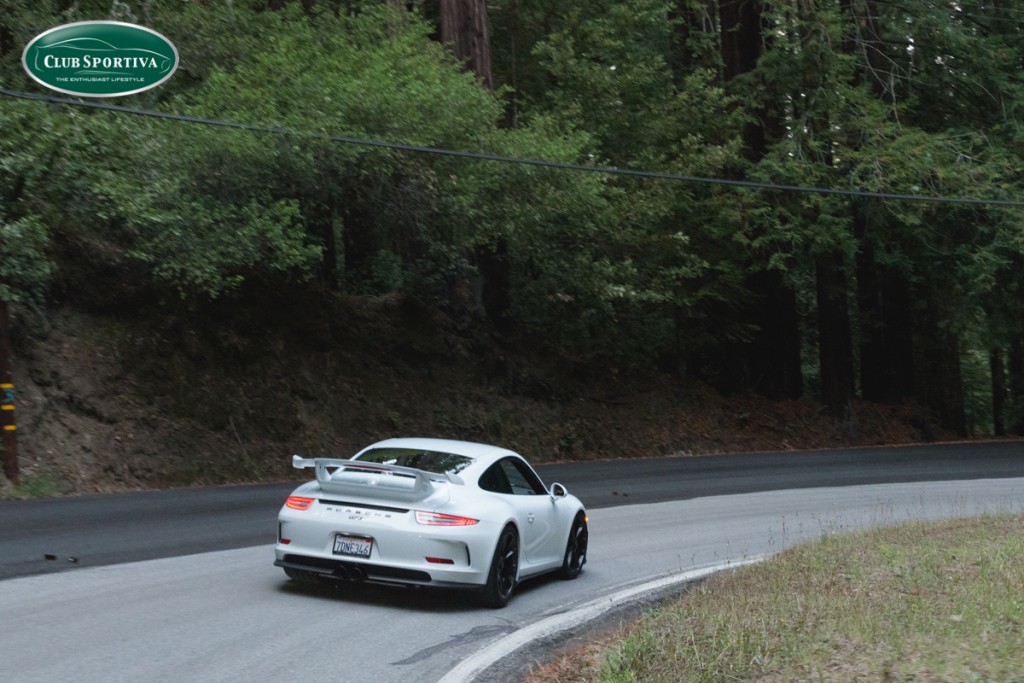 Porsche GT3 with Sharkwerks exhaust in the mountains