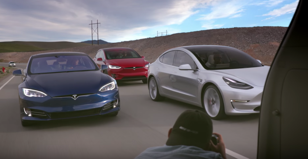 Tesla Model 3, Model X and Model S 2017